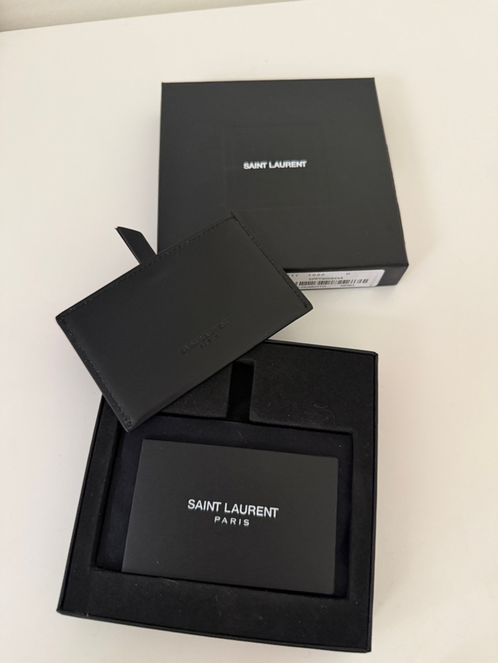 Saint Laurent Black Leather Slim Card Holder with Mirror Holder in Branded Box - Picture 2 of 8
